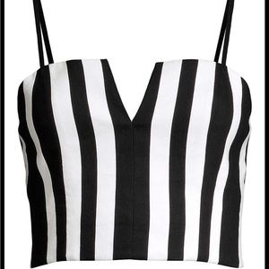 Alice and Olivia -Bertie Striped Linen-Blend
Bustier
